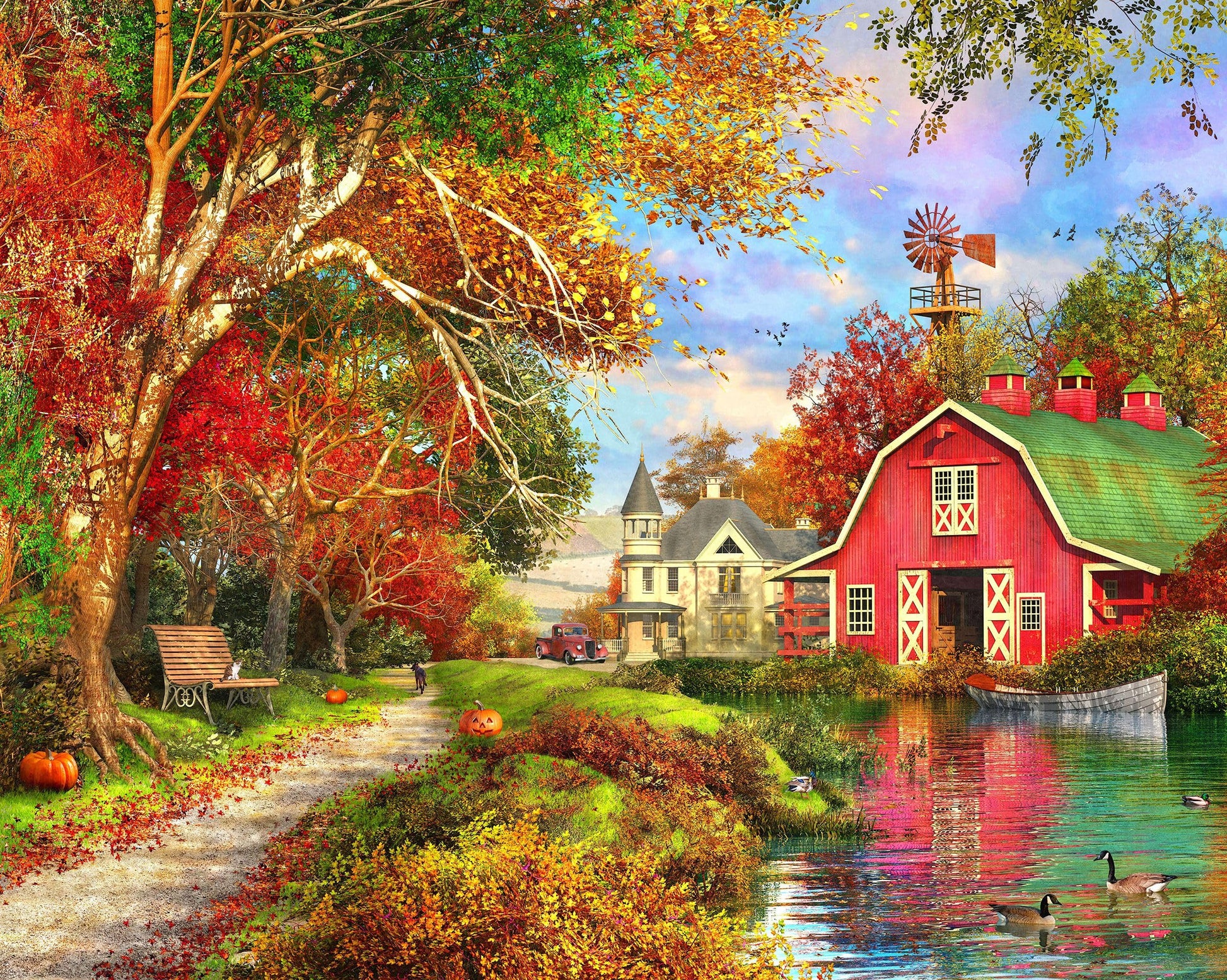 Springbok Autumn Barn 400 Piece Jigsaw Puzzle for Families