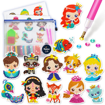 Halmolife Diamond Art Kits for Kids Boys and Girls Ages 6-8-10-12 Easy to DIY Creative Diamond Art Sticker Craft by Numbers Kits for Kids and Adult