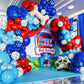 ALL-IN-1 Paw Balloon Arch & Garland Kit with BONUS Dog Bone - Small and Large Red, Dark Blue Paw Balloons - Paw Birthday Party Decorations & Supplies