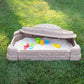 Step2 Naturally Playful Sandbox II, Kids Sand Activity Sensory Play Pit, Summer Outdoor Toys, 7 Piece Water Toy Accessories, for Toddlers 1+ Years Old