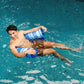 Big Joe Noodle Sling 2 Pack No Inflation Needed Pool Seat with Armrests, Blurred Blue Stripe Double Sided Mesh, 3ft
