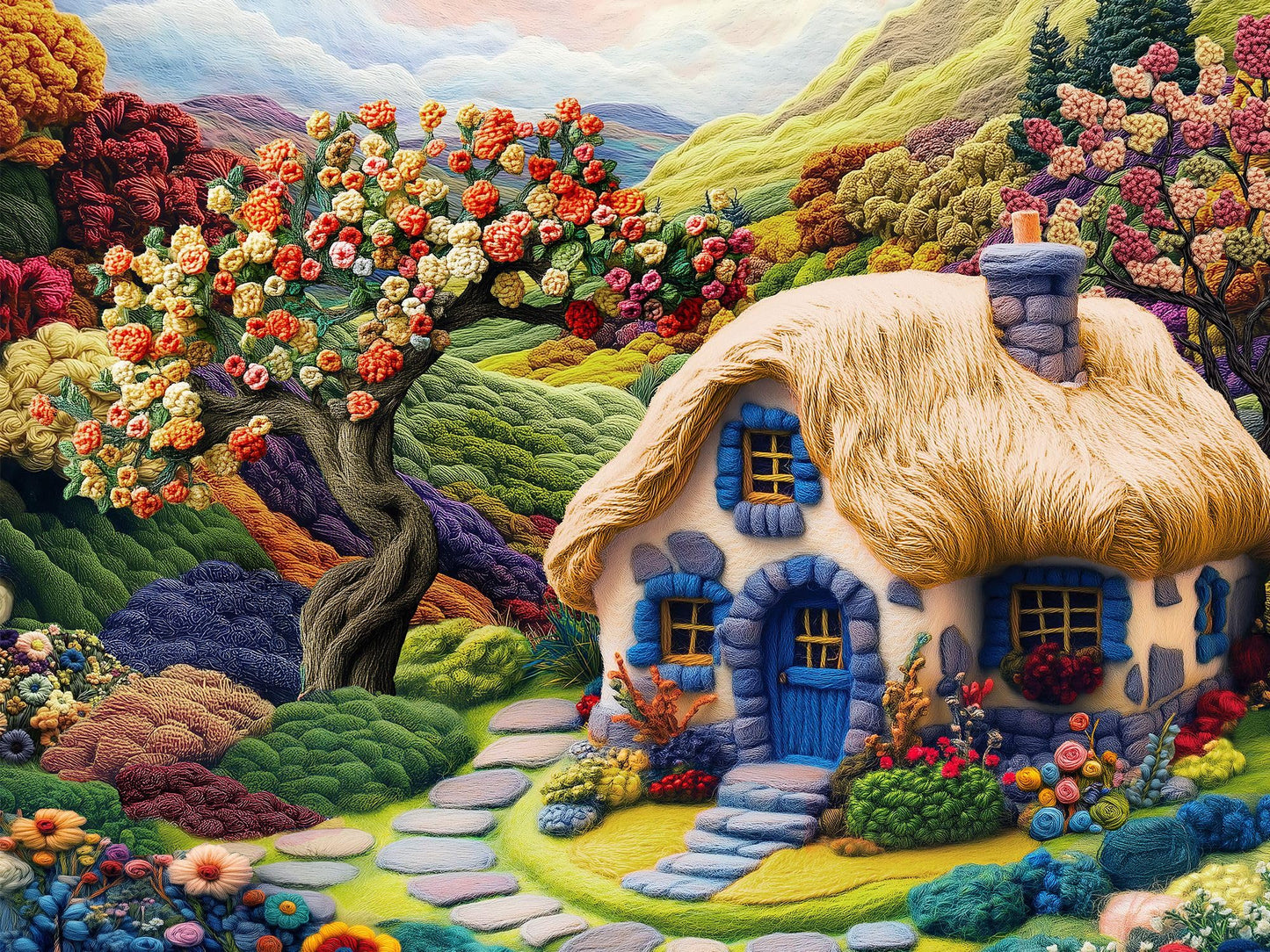 Springbok Enchanted Cottage Garden 1000 Piece Jigsaw Puzzle for Adults & Family - Poster Now Included - Floral Garden Art, Cozy Cottage Scene - Unique