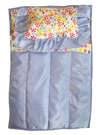 Whitney Baby Doll Bedding Set - Pillow, Blanket, Quilt for American Girl Doll