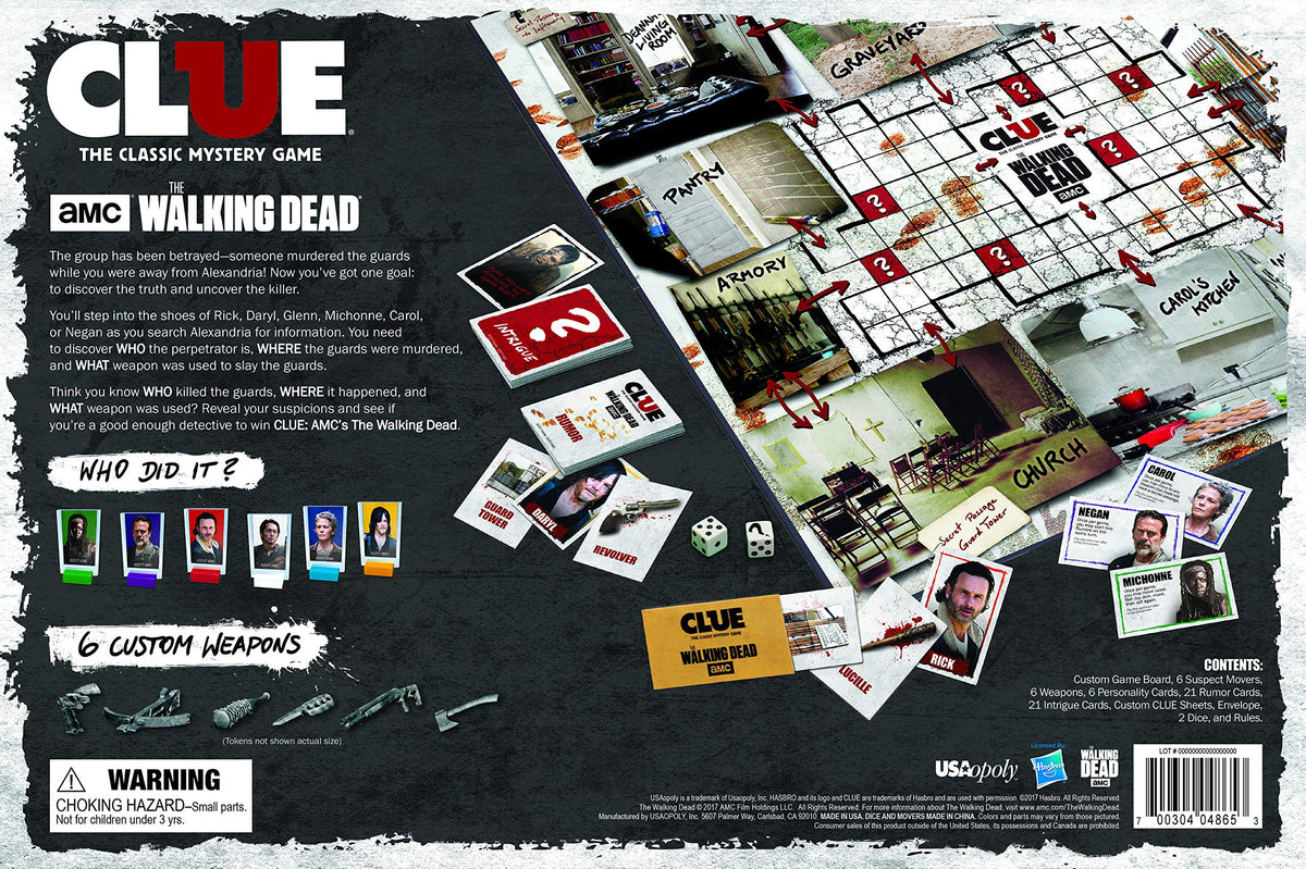 USAopoly AMC The Walking Dead Clue Game, Multicolor CL116-469