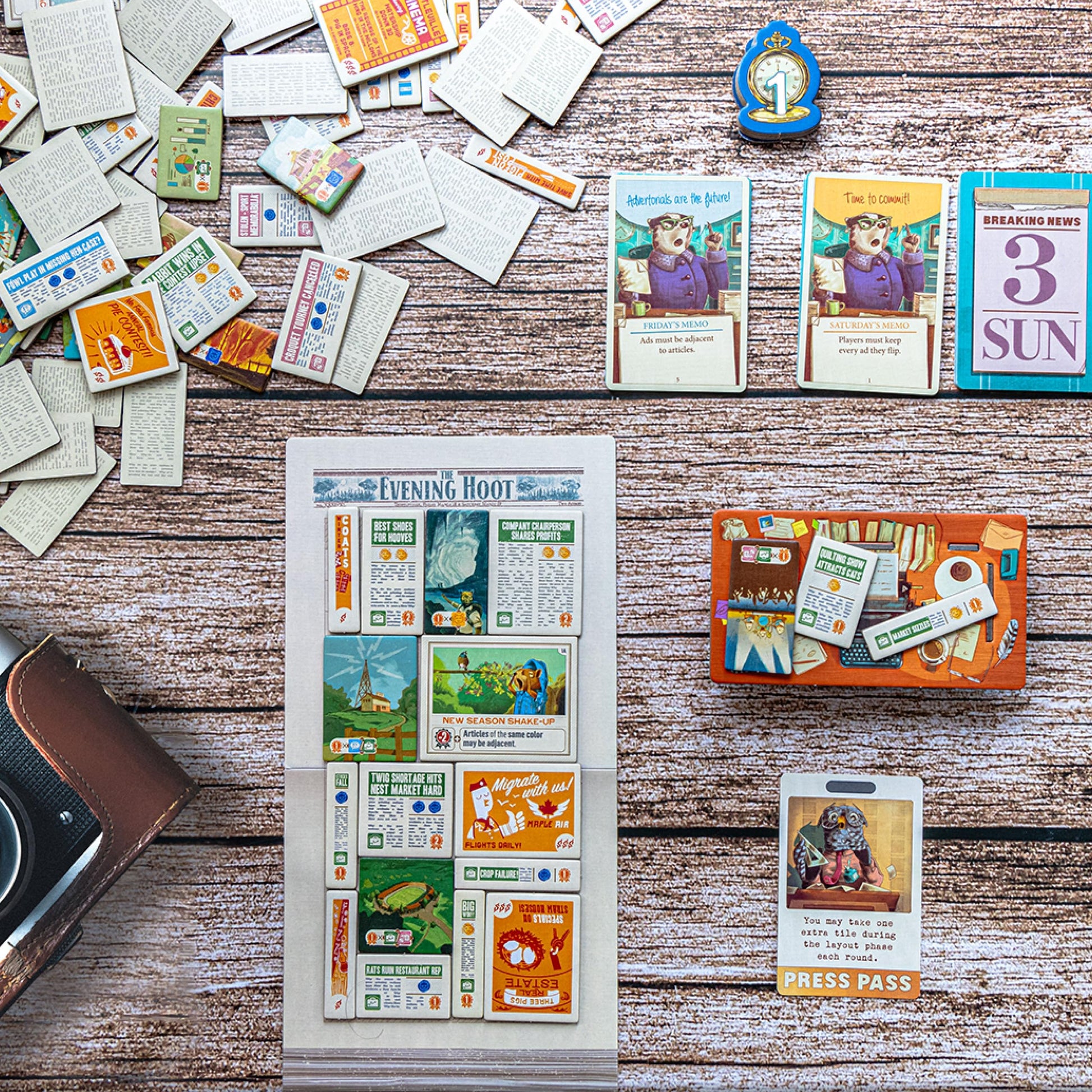 AEG & Flatout Games | Fit to Print | Build your Newspaper! | From the Creators of Cascadia | Easy to Learn | Quick to Play | Ages 10+ | For 1-6