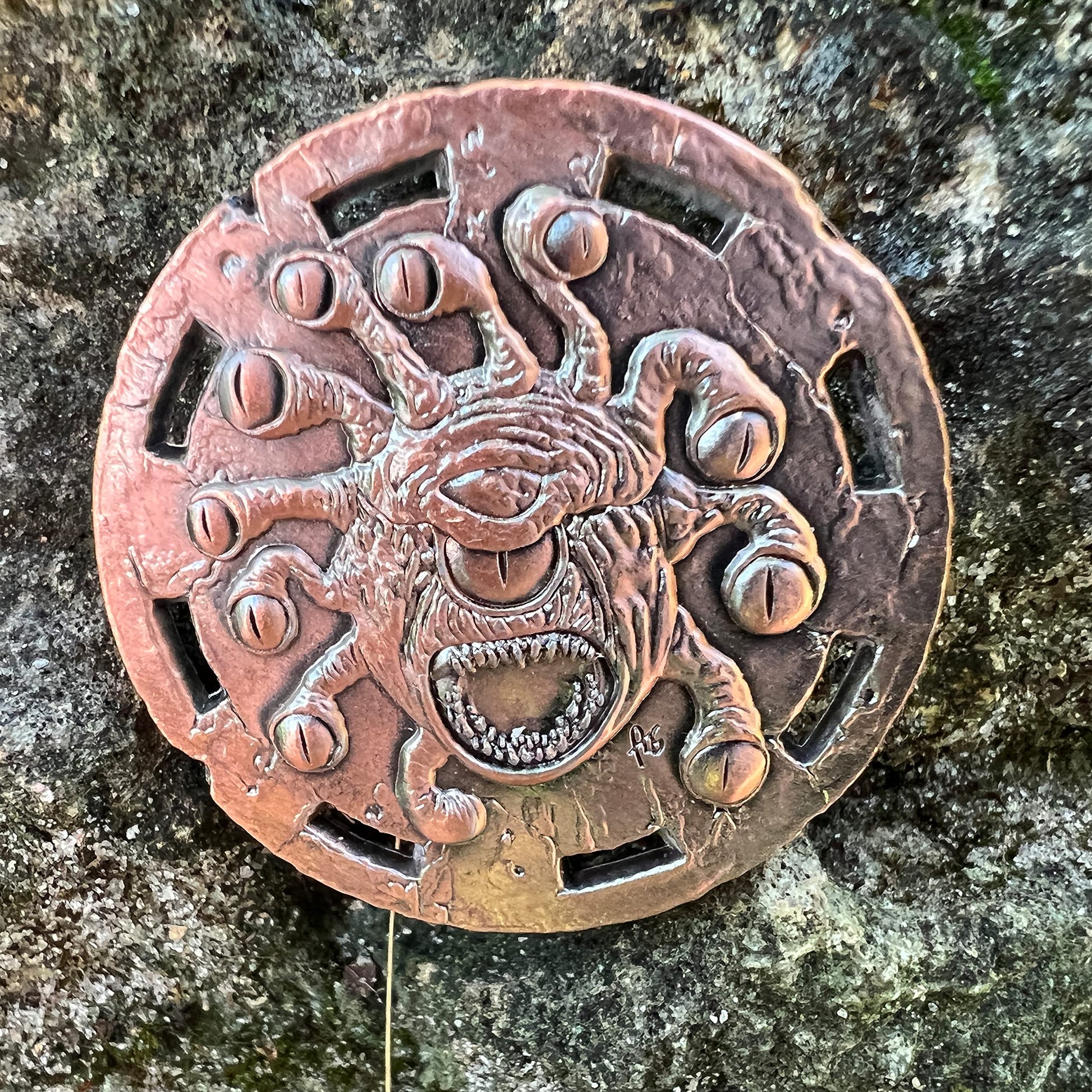 Cryptic Creative Copper Eye Tyrant Decision Coin D2 Heads-Tails - Yes-No RPG LARP