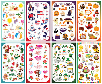 Year-Round Holiday Stickers Variety Pack: Fun Assortment of Designs for a Whole Year (400+ Stickers)