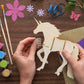 LEISURE ARTS - 3D Puzzle, 14 Piece Kit, Wood Build It Unicorn, Wood Building Kits, DIY Projects, Wooden 3D Puzzles, Kits for All Ages, Building Kits