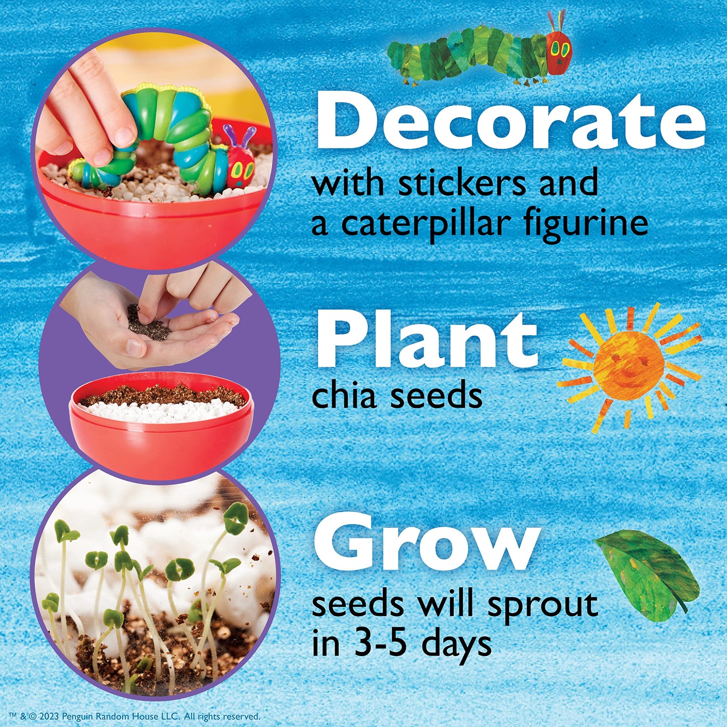 Creativity for Kids The Very Hungry Caterpillar: Ready to Grow Garden - Summer Activities | Science Terrarium Kit Inspired from The World of Eric