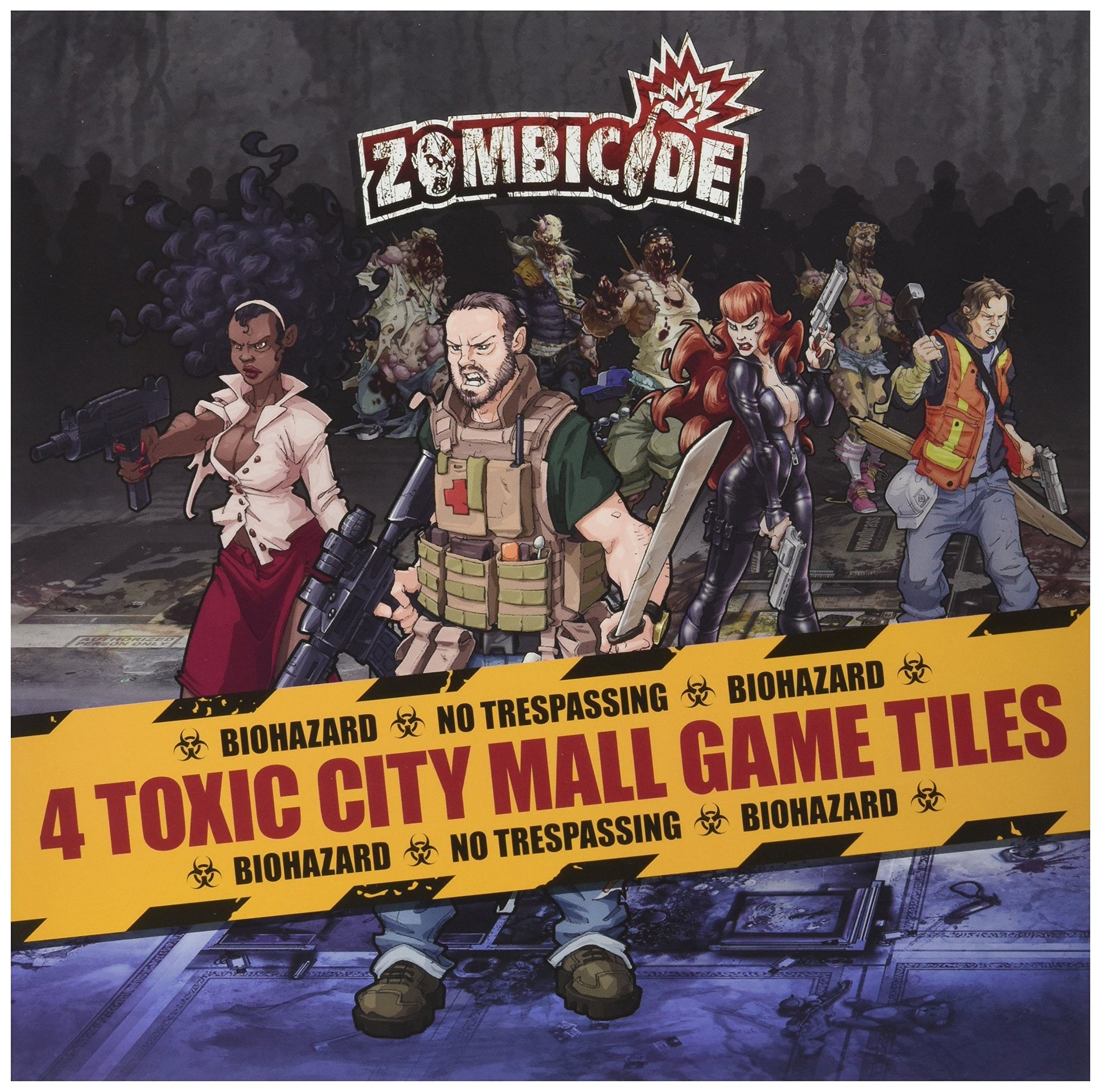 CMON Zombicide 4 Toxic City Mall Game Tiles - Expand Your Zombicide Adventures in The Toxic City Mall! Cooperative Strategy Game, Ages 14+, 1-6