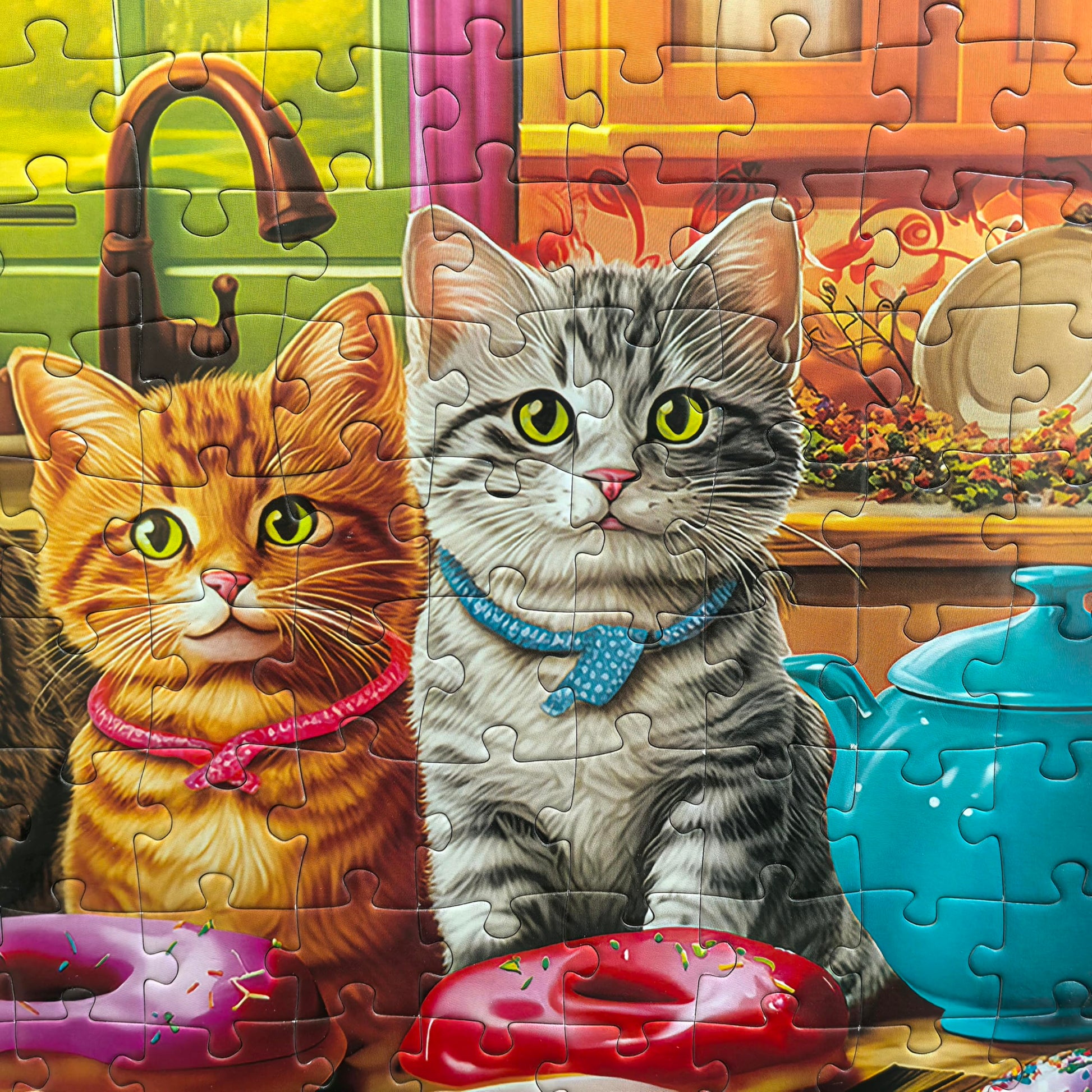 300 Piece Puzzles for Adults Kids Ages 6-8 8-12 - Kittens and Donuts