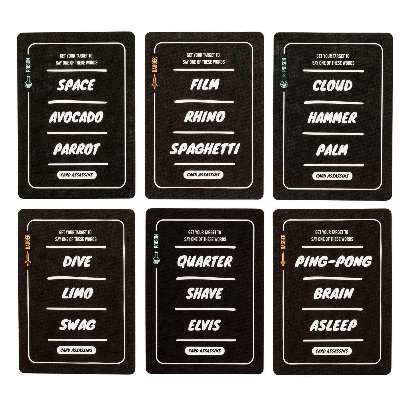Stellar Factory Card Assassins Party Game | Word Elimination | 3-6 Players, Ages 12+ | Play Anywhere | Expandable