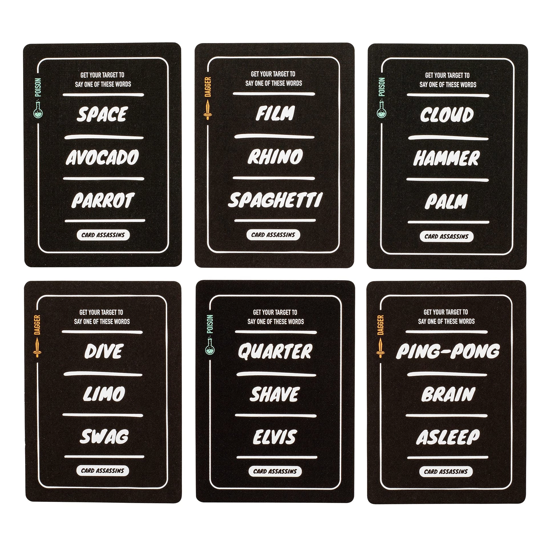 Stellar Factory Card Assassins Party Game | Word Elimination | 3-6 Players, Ages 12+ | Play Anywhere | Expandable