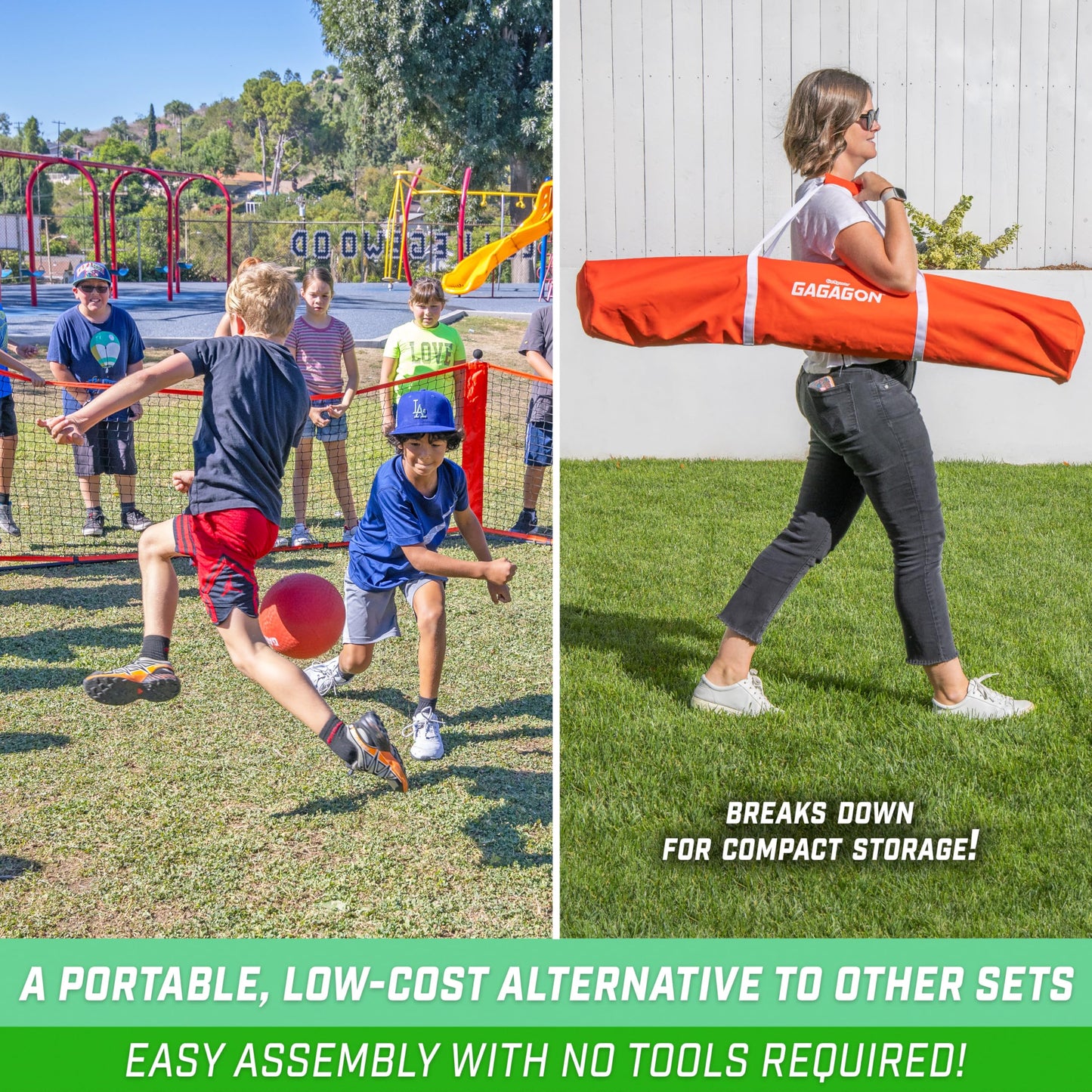 GoSports Gagagon 15 ft Gaga Ball Pit - Portable Indoor/Outdoor Game Set - Includes 2 Balls and Carrying Case