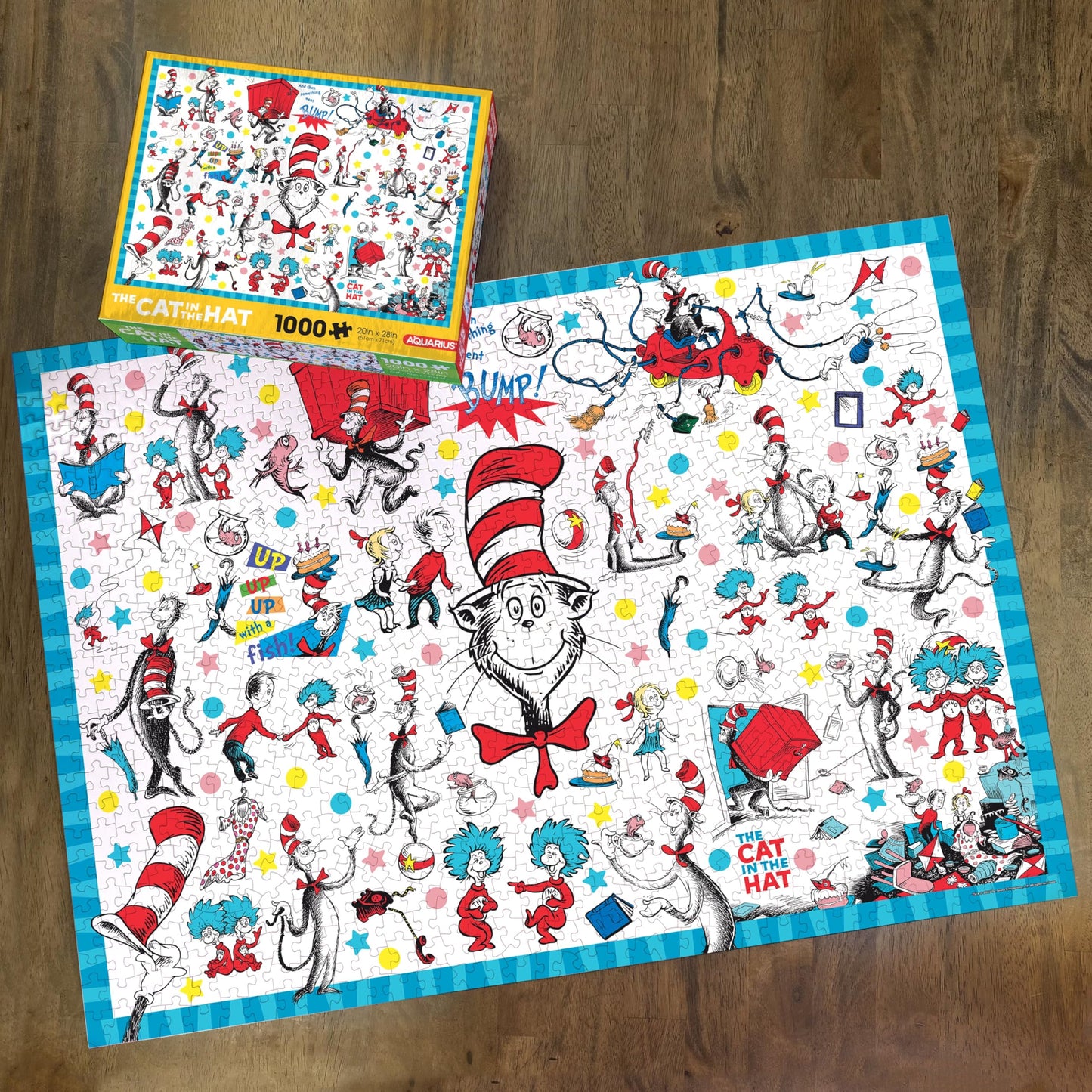 AQUARIUS Dr SeussCat in The Hat Wrapping Paper 1000 Piece Jigsaw Puzzle