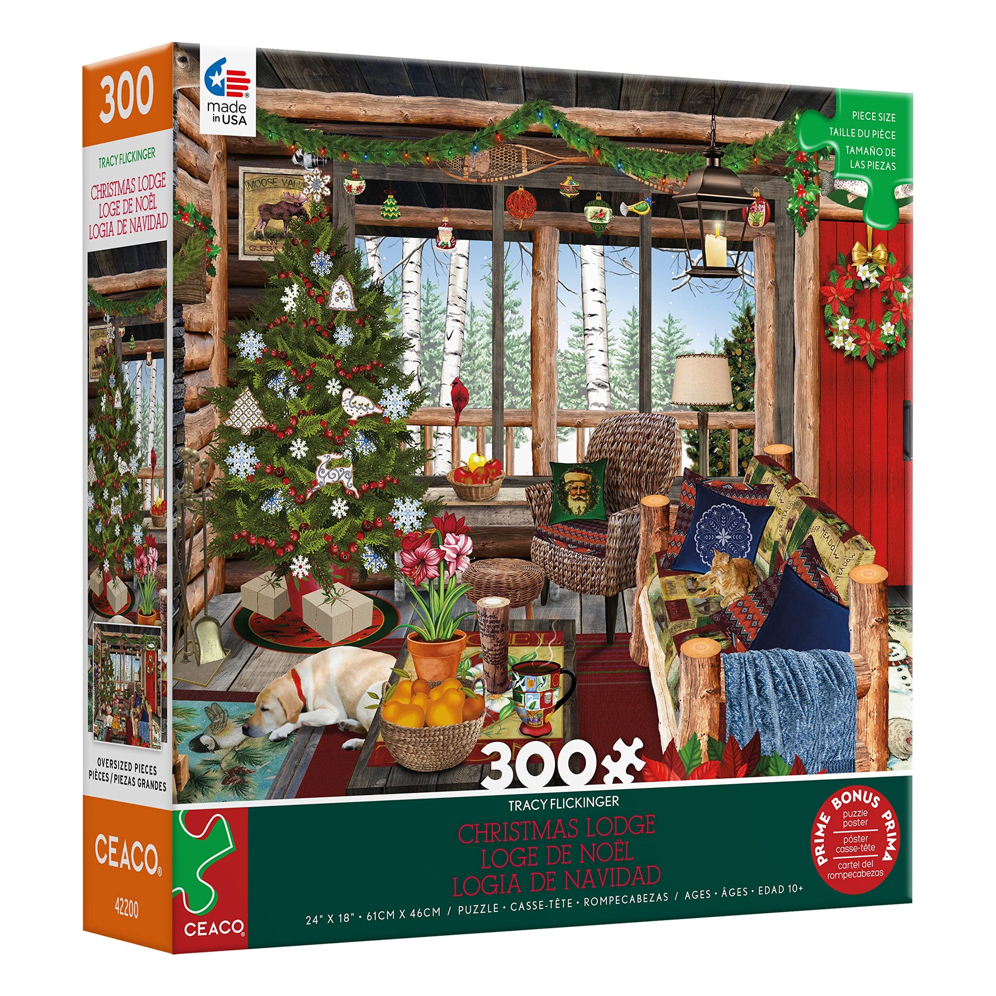 Ceaco - Christmas Lodge - 300 Large Piece Jigsaw Puzzle for Adults