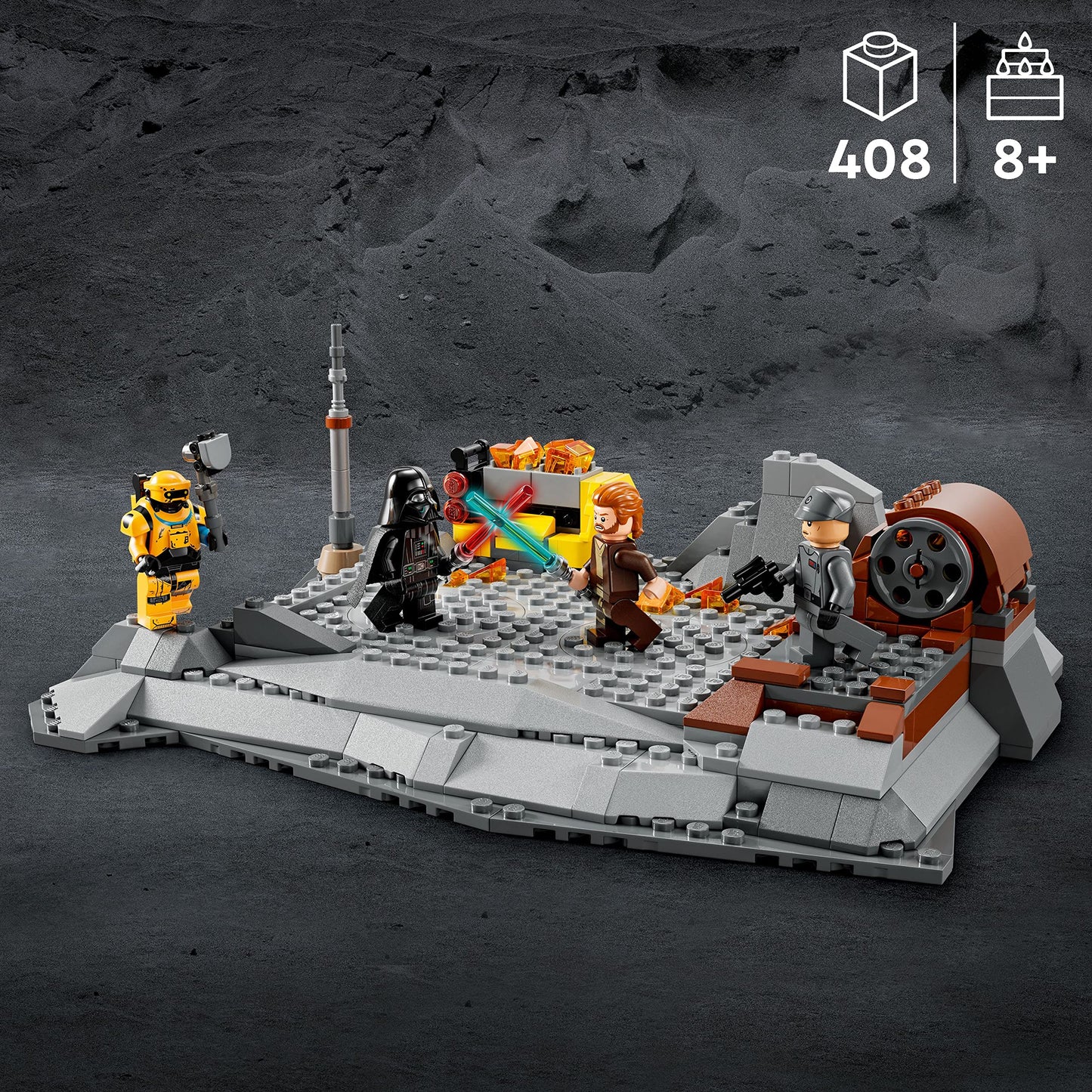 LEGO Star Wars OBI-Wan Kenobi vs. Darth Vader 75334 Building Toy Set - Features 4 Minifigures with Lightsabers for Buildable Battles, Great