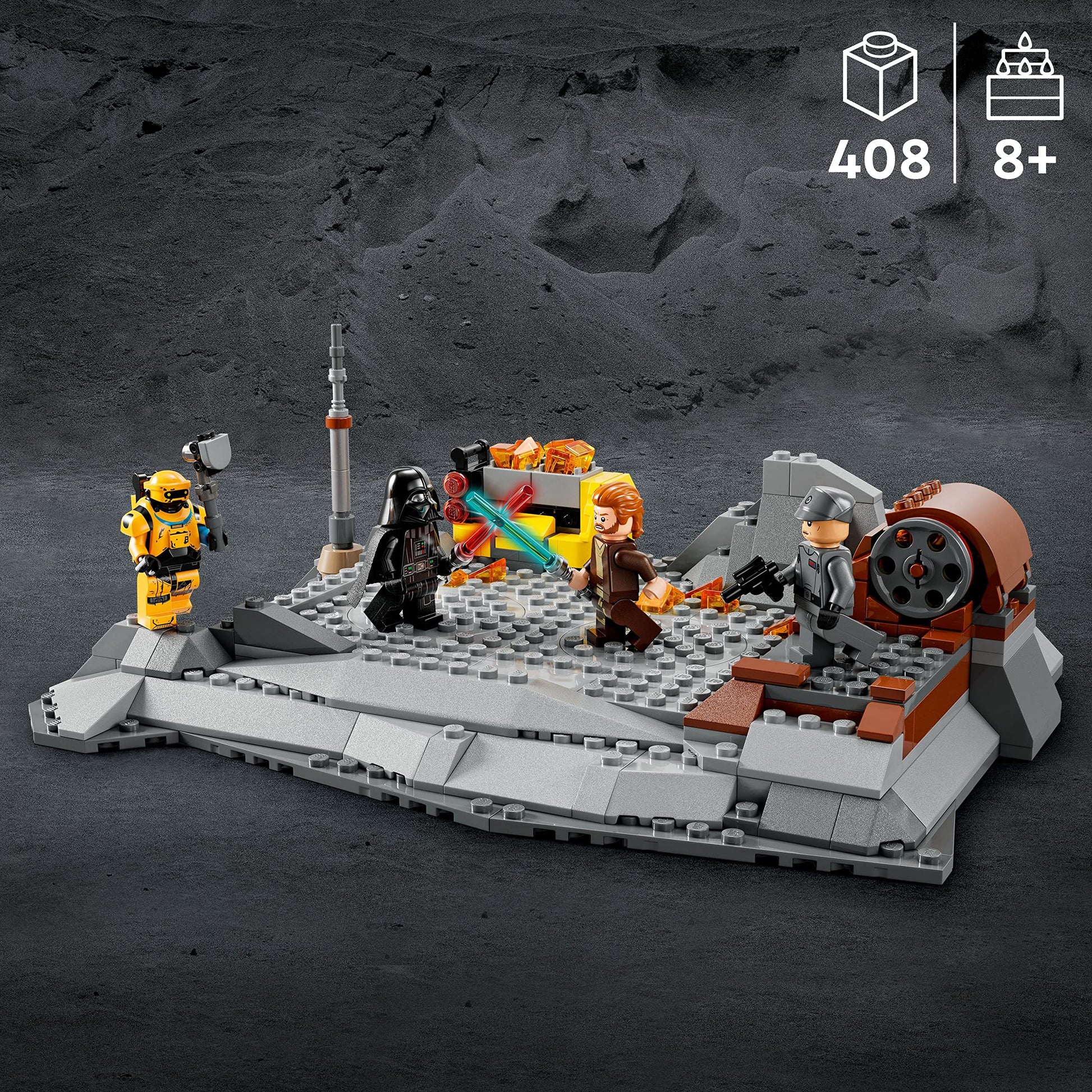 LEGO Star Wars OBI-Wan Kenobi vs. Darth Vader 75334 Building Toy Set - Features 4 Minifigures with Lightsabers for Buildable Battles, Great