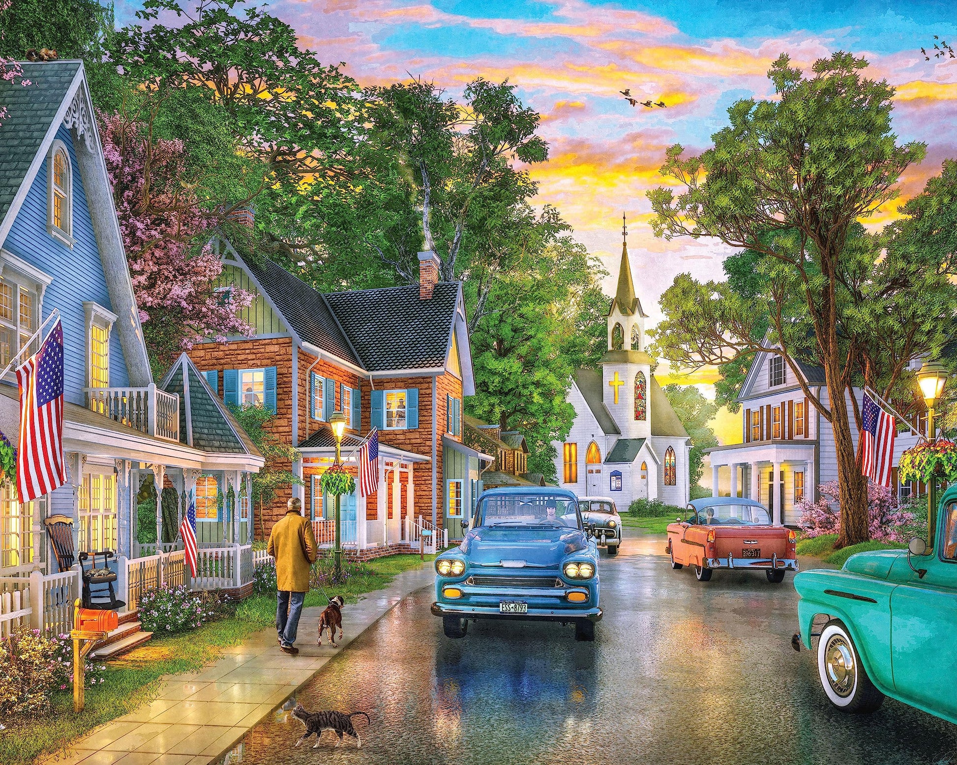 Springbok's 350 Piece Jigsaw Puzzle Blissful Borough - Made in USA