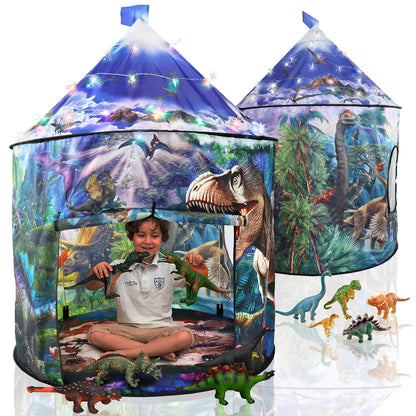 Kids Dinosaur Tent & Lights, Children's Indoor Play House Toy, 41" x 53"