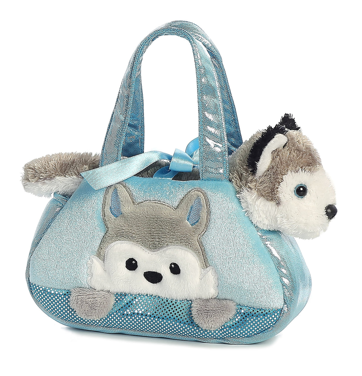 Aurora® Fashionable Fancy Pals™ Peek-A-Boo™ Husky Stuffed Animal - Plush with Stylish Purse for Dress Up Fun - Perfect for Kids 3+ Years, Costumes