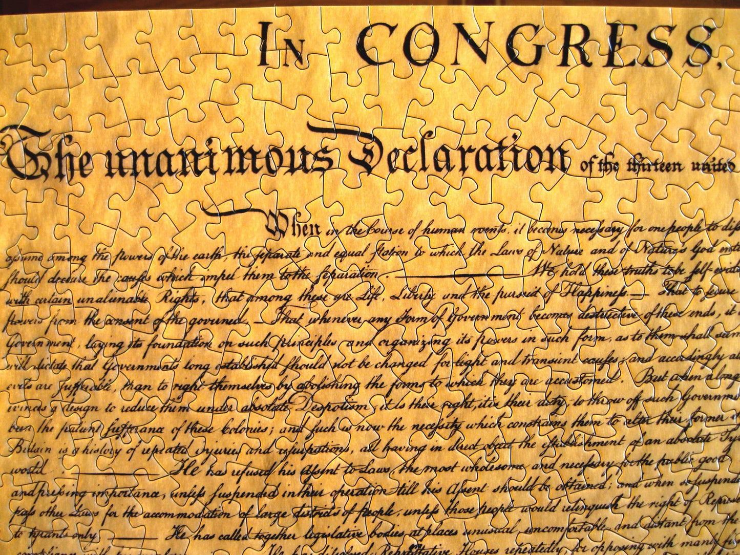 American Documents The Declaration of Independence Jigsaw Puzzle, 750-Piece