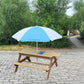 BTExpert Kids 3-in-1 Sand Water Activity Table Wooden Outdoor Convertible Picnic Table Bench Adjustable Umbrella Removable Top 2 Play Boxes Toy Set 37