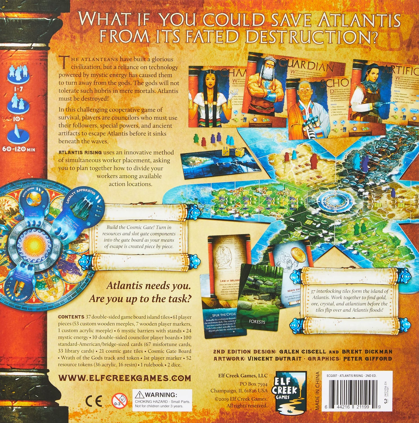 Atlantis Rising (2nd Edition) Standard Edition - Cooperative Worker Placement Board Game for 1-7 Players, 60-120 Minutes Gameplay, Strategy Game