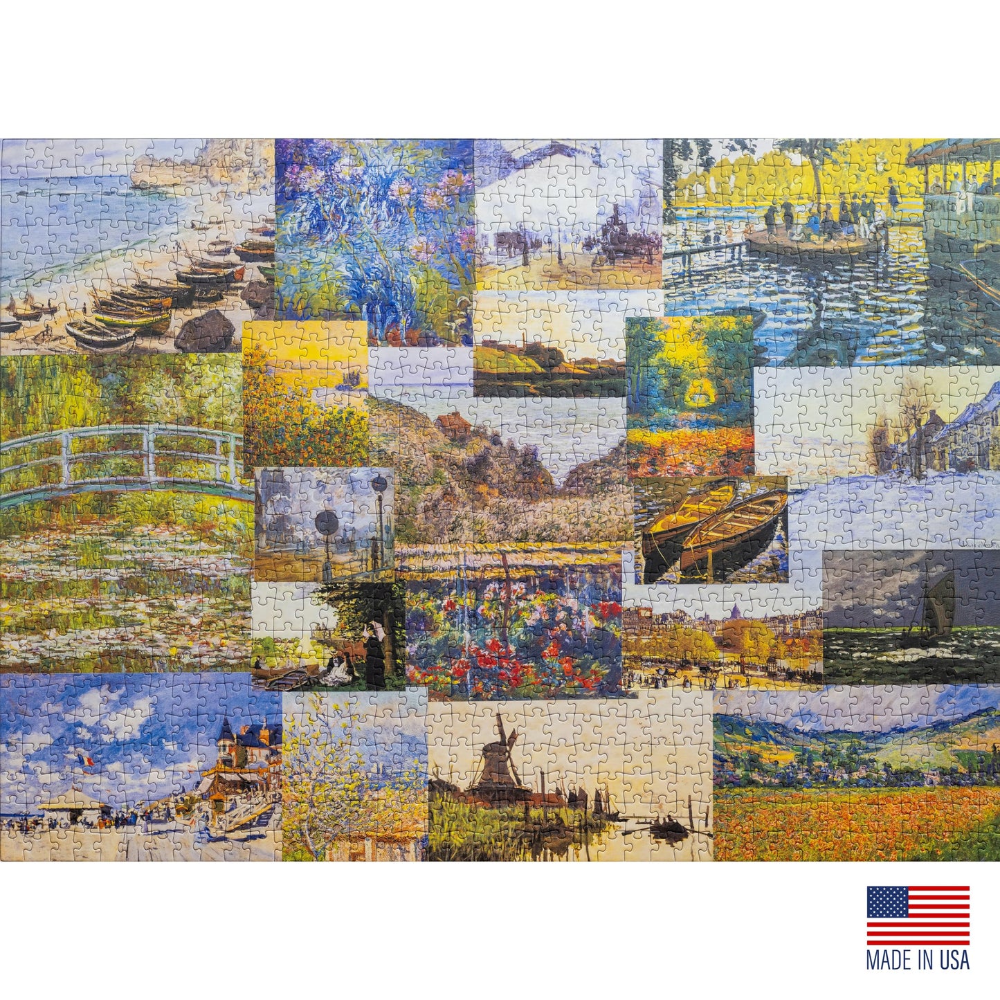 Aether Puzzles - Claude Monet Impressions of Light Part 1, Premium 1000 Piece Jigsaw Puzzle for Adults, Glare-Free, Soft-Touch Puzzles, Made in USA
