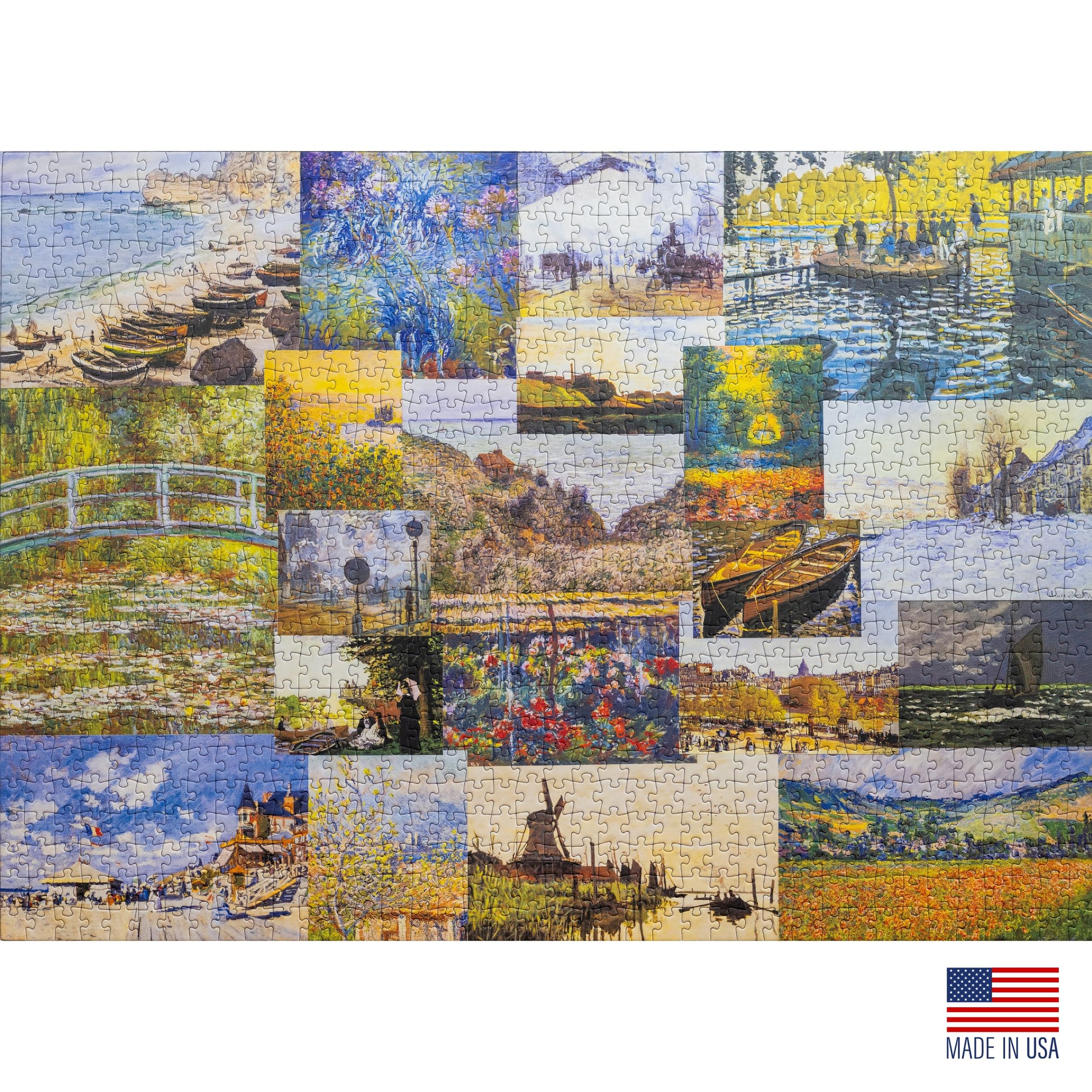 Aether Puzzles - Claude Monet Impressions of Light Part 1, Premium 1000 Piece Jigsaw Puzzle for Adults, Glare-Free, Soft-Touch Puzzles, Made in USA