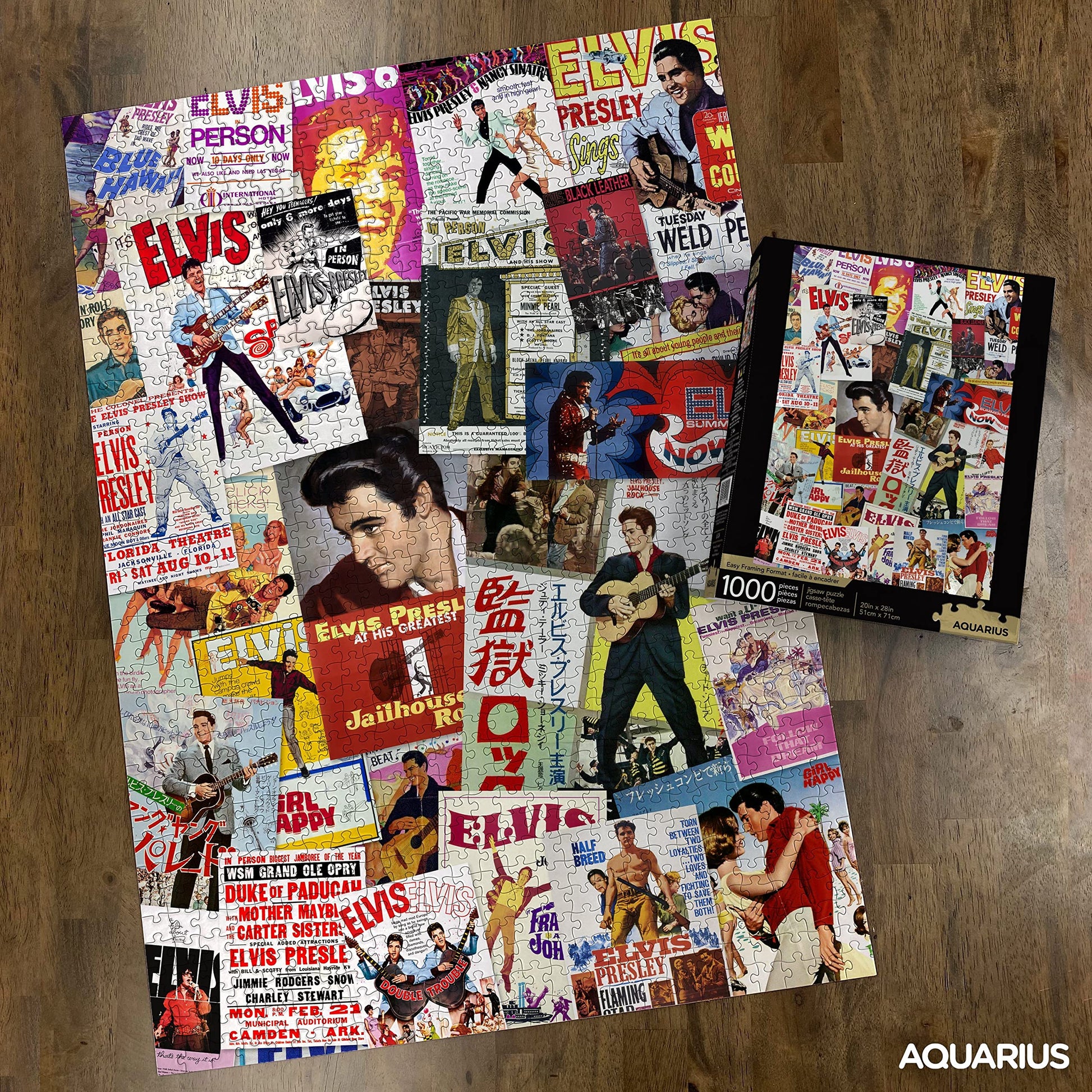 AQUARIUS Elvis Presley - Movie Poster Collage 1000 Piece Jigsaw Puzzle