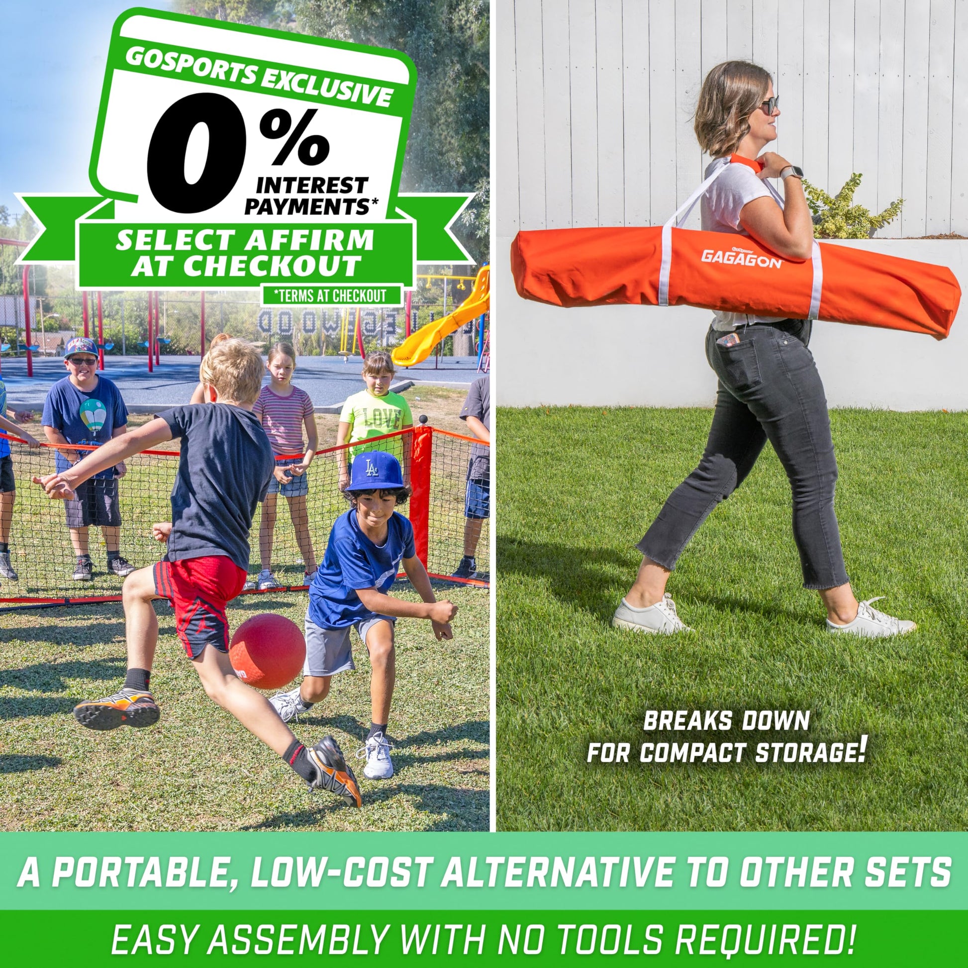 GoSports Gagagon 15 ft Gaga Ball Pit - Portable Indoor/Outdoor Game Set - Includes 2 Balls and Carrying Case