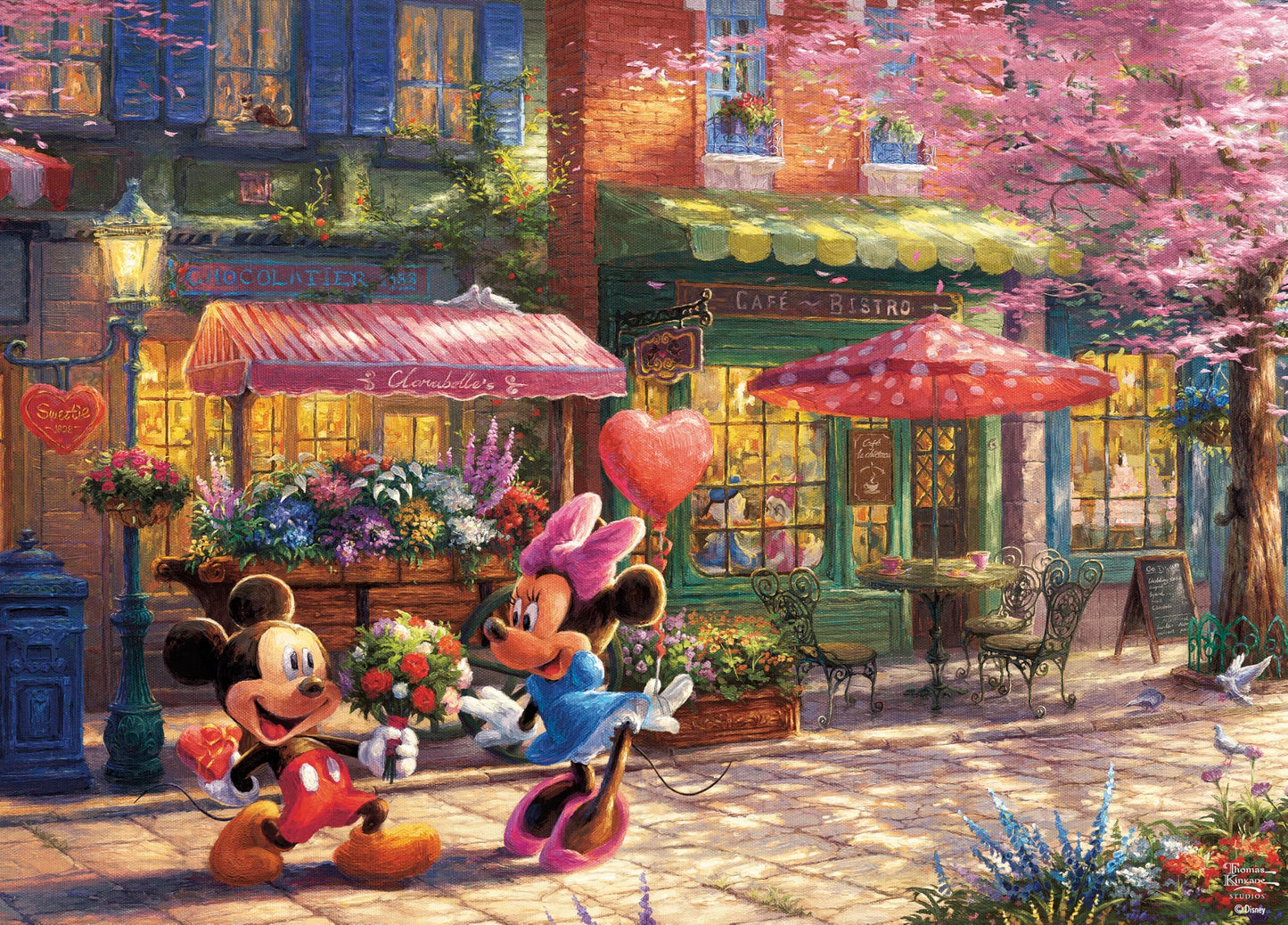 Ceaco - Thomas Kinkade - Disney - Mickey & Minnie Sweetheart Café - 1000 Piece Jigsaw Puzzle
