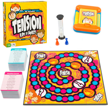 Tension Family Edition Board Game - Fast Paced Guessing Game Of Subjects And Categories - Kids vs. Adults Version Features 200 Cards (Ages 7+)