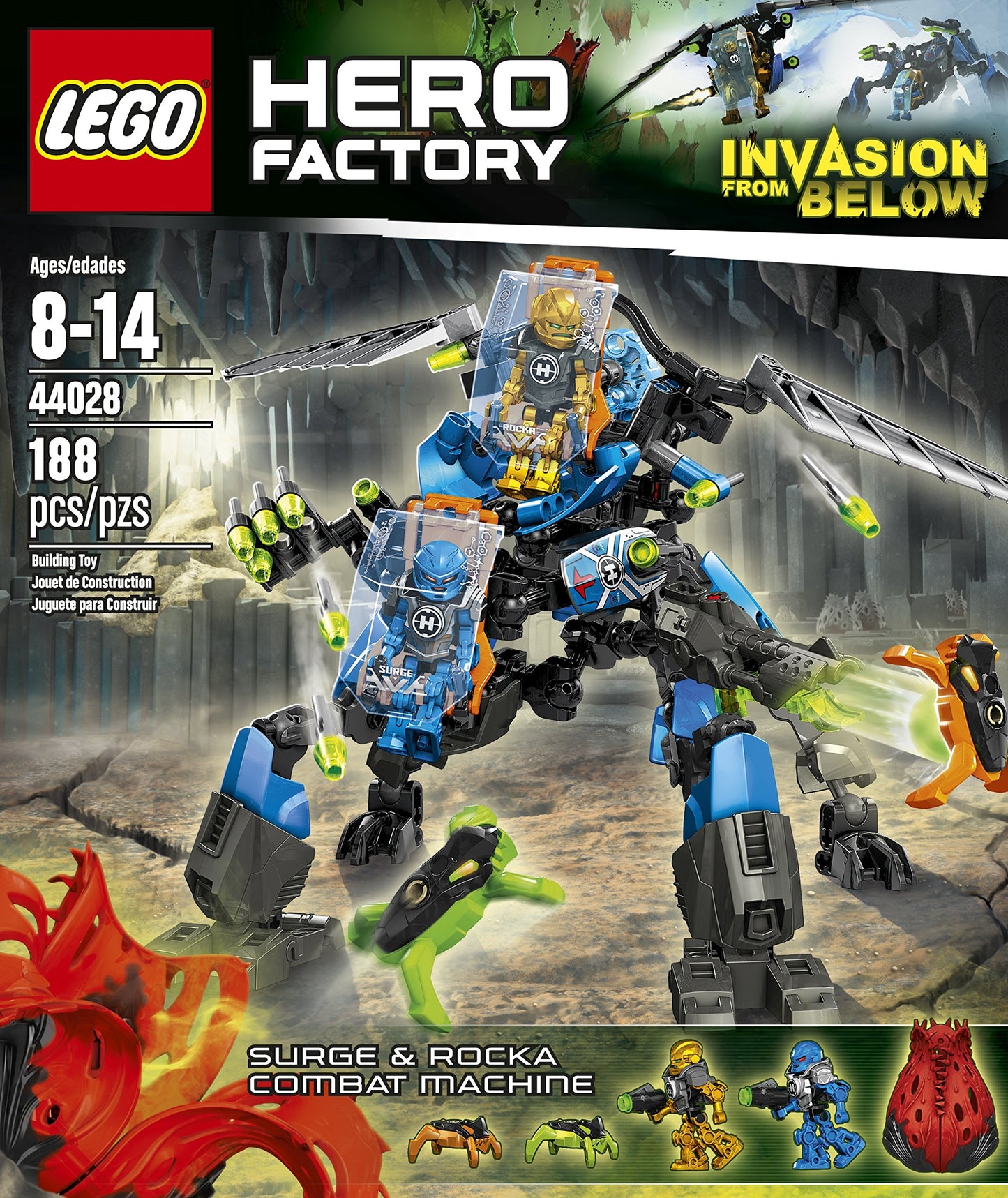 LEGO Hero Factory Surge & Rocka Combat Machine 44028 Building Set