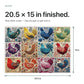 Folk Art Rooster Chicken 500 Piece Jigsaw Puzzle for Adults, Colorful Farmhouse Botanical Embroidery Style Animal Puzzle, 20.5 x 15 in