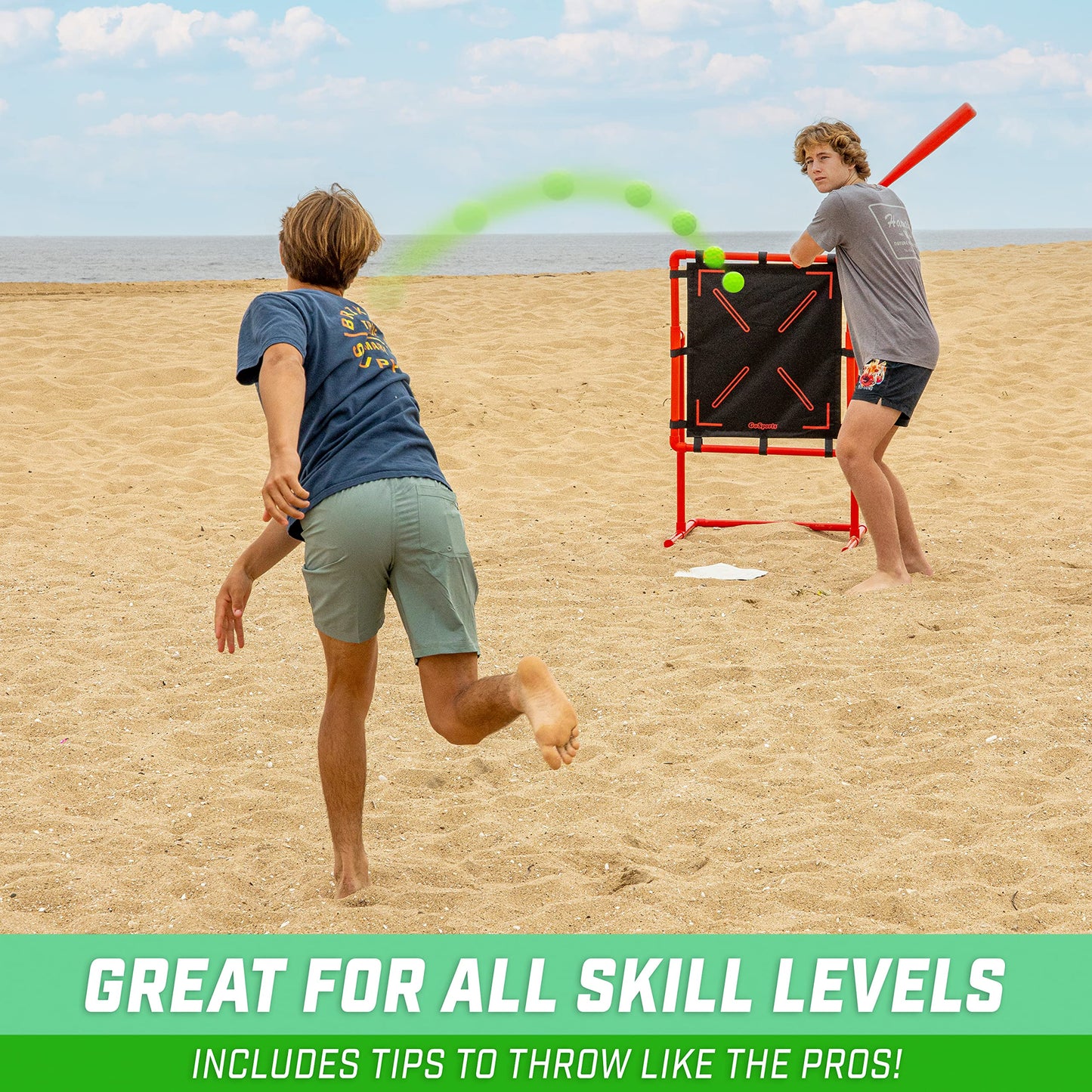 GoSports LotBall Backyard Baseball Bat and Ball Set - Plastic Baseball Game for Kids