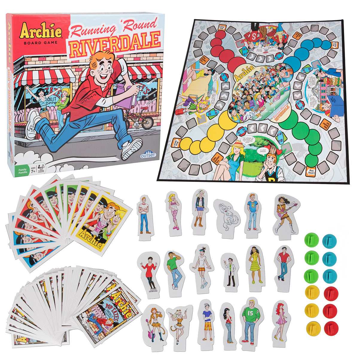 The Archie Comics Board Game - Running 'Round Riverdale - Family Board Game for 2 to 4 Players Ages 7 and up by Outset