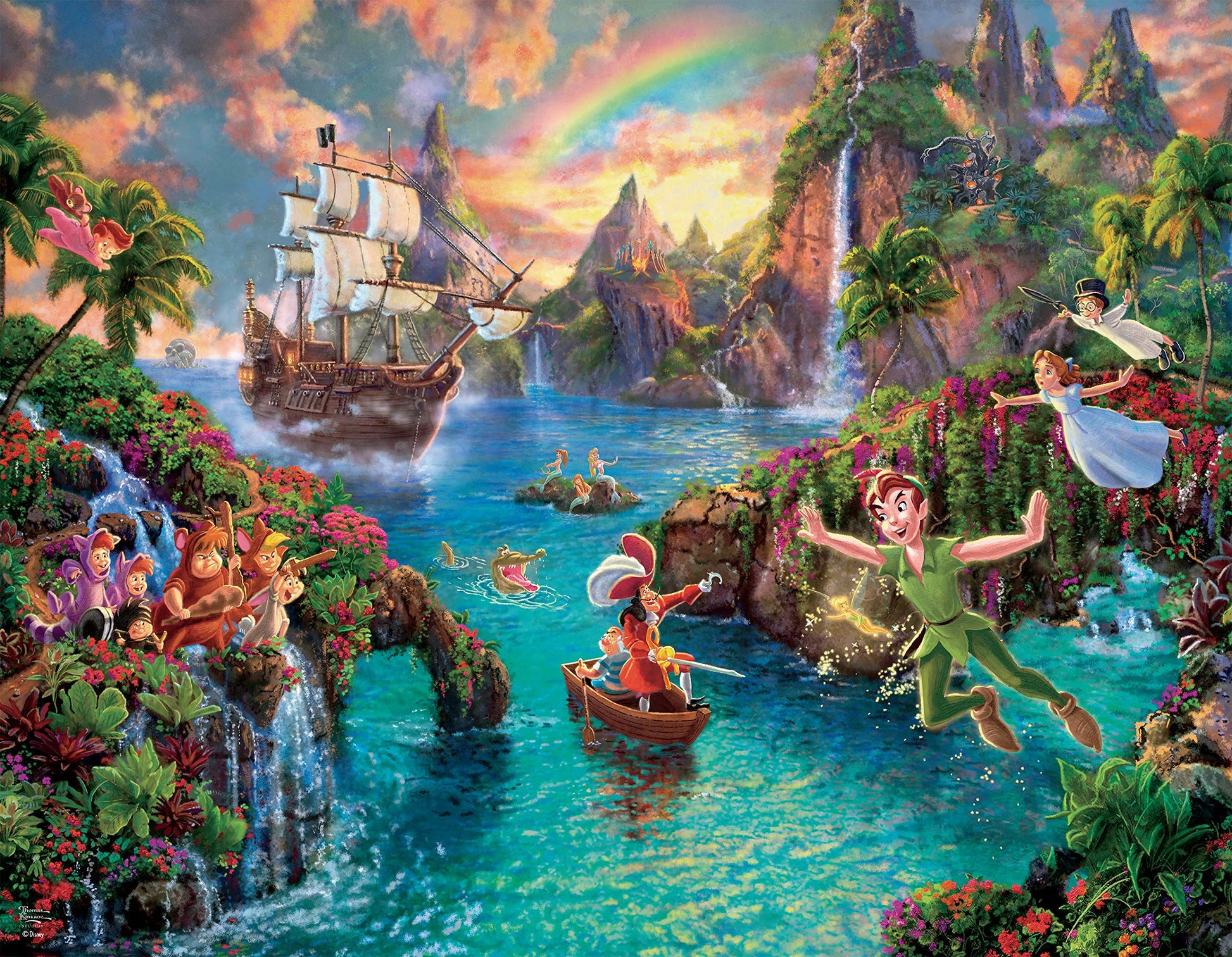 Ceaco - 4 in 1 Multipack - Thomas Kinkade - Disney Dreams Collection - Tangled, Sleeping Beauty, Peter Pan, & Mickey and Minnie - (4) 500 Piece Jigsaw