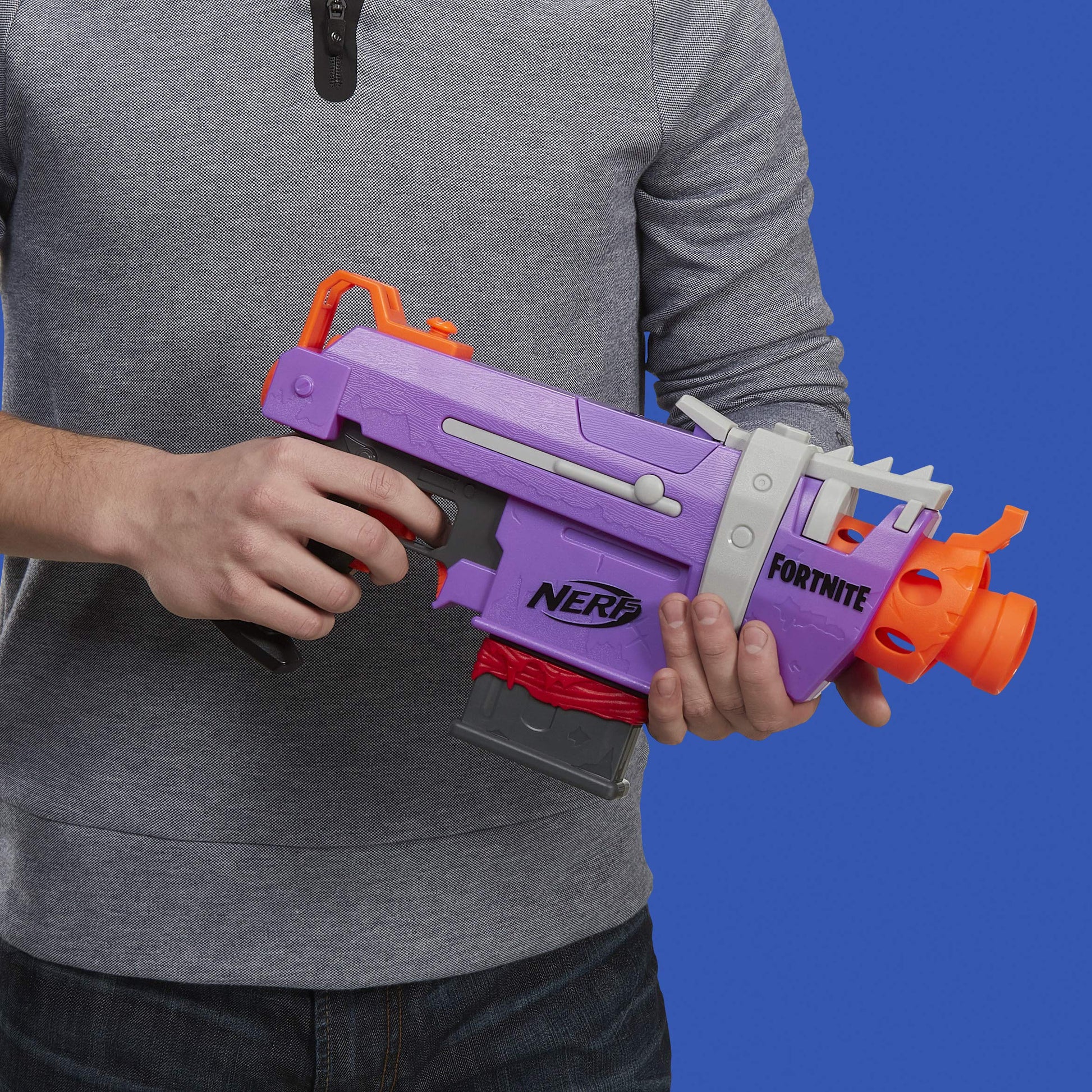 Nerf Fortnite SMG-E Blaster - Motorized Dart Blasting - 6-Dart Clip, 6 Official Elite Darts - for Youth, Teens, Adults