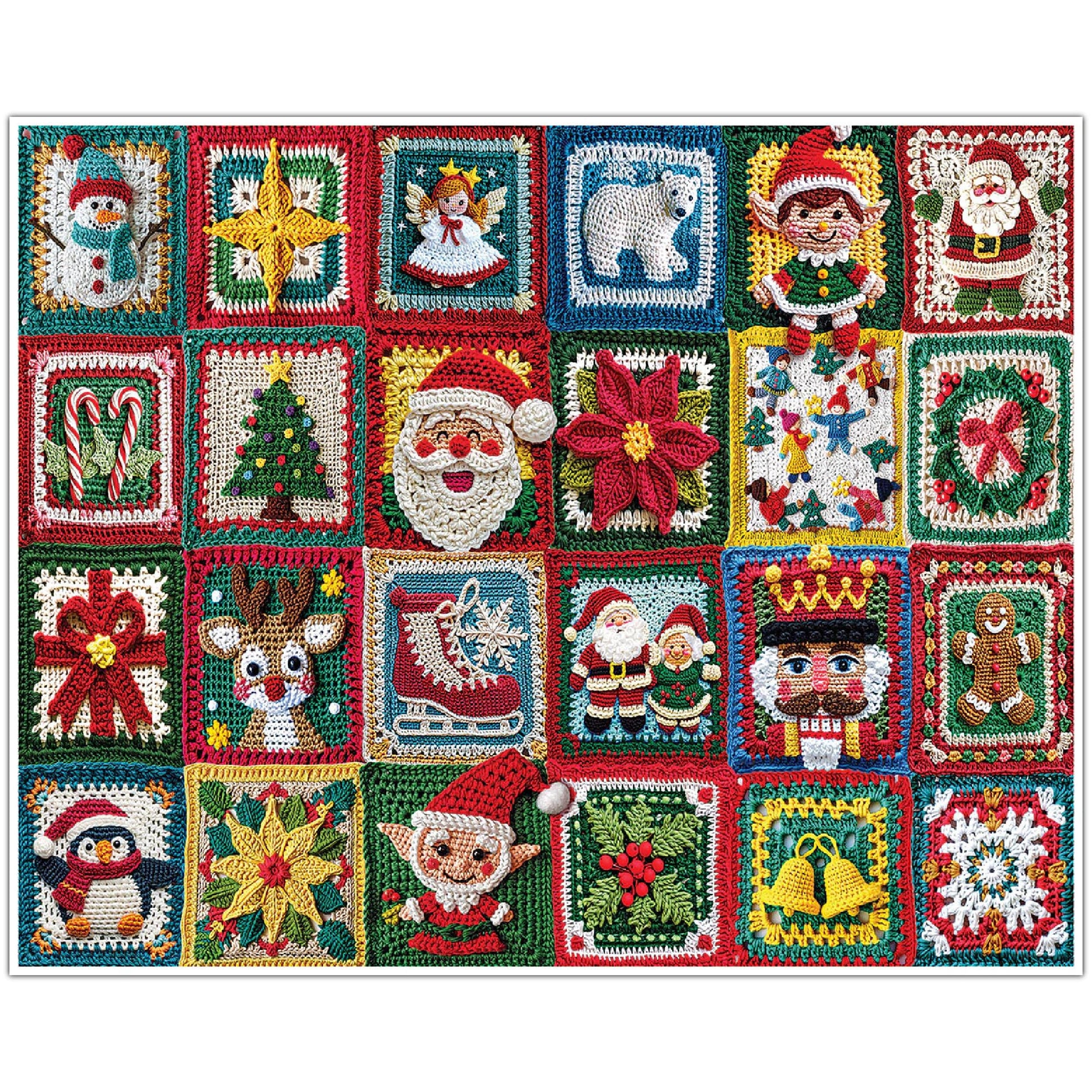 White Mountain 1000 Piece Jigsaw Puzzle Winter Holiday, Christmas Crochet