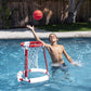 GoSports Splash Hoop 360 Floating Pool Basketball Game - Includes Hoop, 2 Balls and Pump - Red
