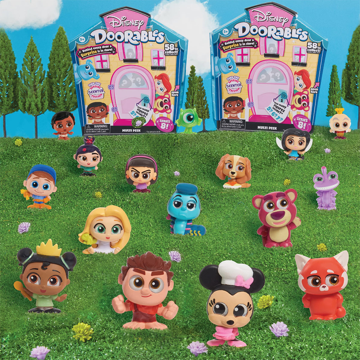Disney Doorables Multi Peek Series 8 Featuring Collectible Scented Figures, Styles May Vary, Officially Licensed Kids Toys for Ages 5 Up by Just Play