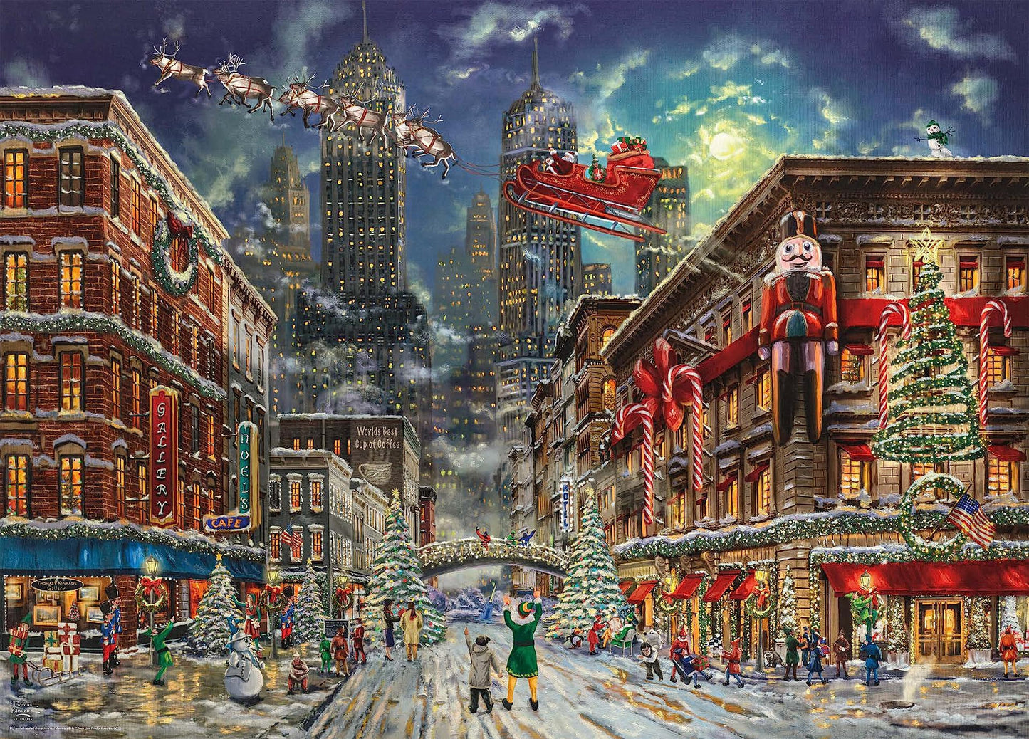 Ceaco - Thomas Kinkade Christmas Elf - 1000 Piece Jigsaw Puzzle for Adults