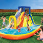 BANZAI Inflatable 13' Water Slide Park Plus 12' Bounce House 2 for 1 Value Pack w Free Air Blower- Inflates in Under 2min- Heavy Duty Kids Adventure