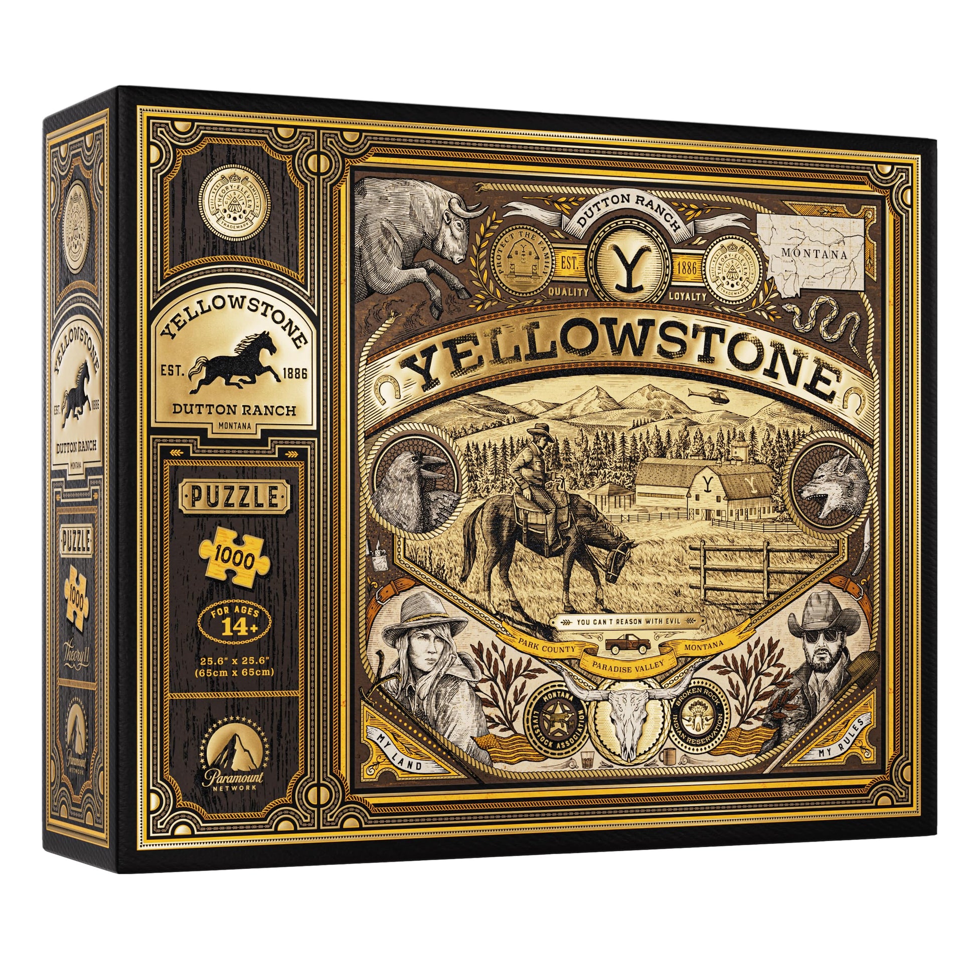 theory11 Yellowstone Jigsaw Puzzle - 1,000 Piece Jigsaw Puzzle - Officially Licensed Yellowstone Merchandise & Collectibles - Precision Fit