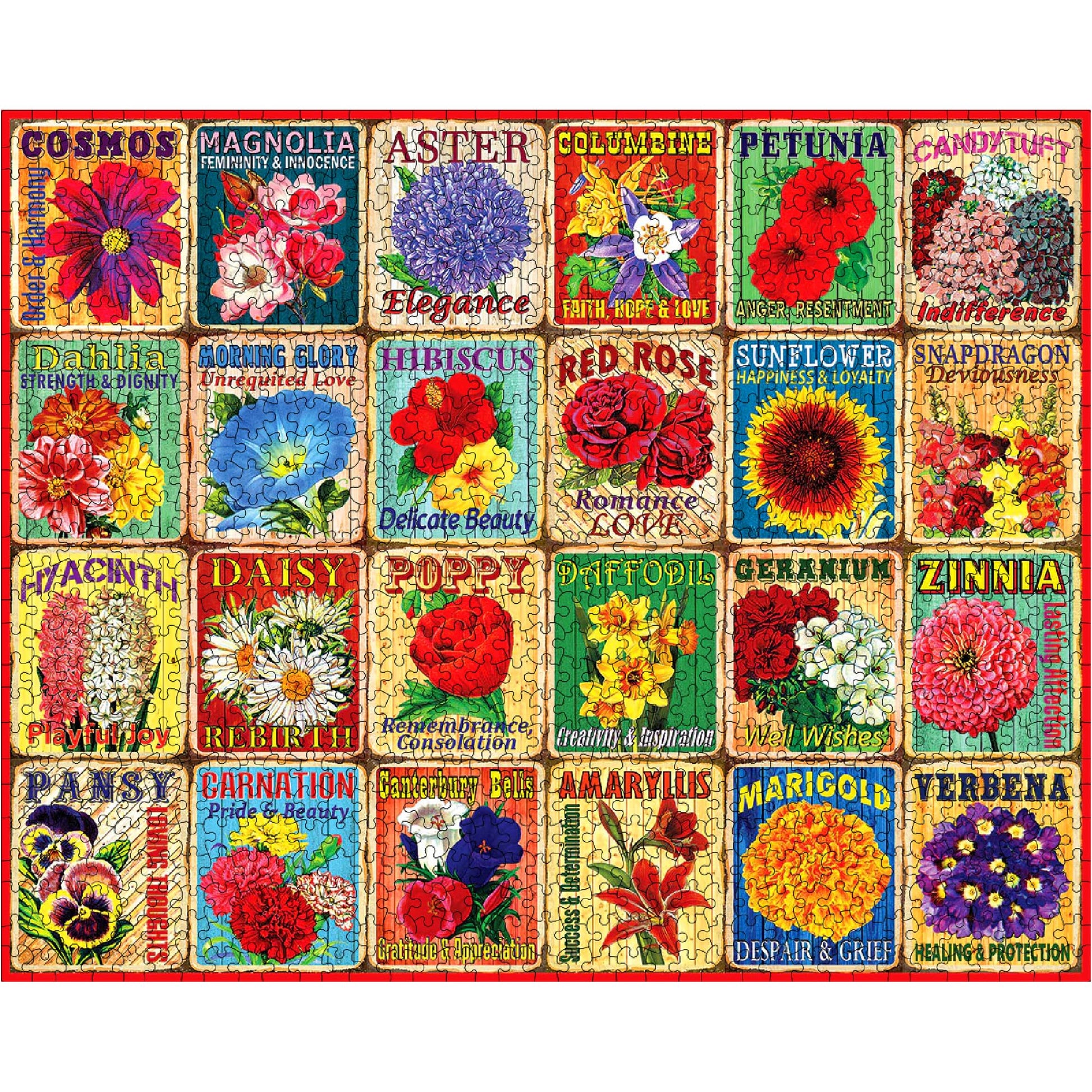 White Mountain 1000 Piece Jigsaw Puzzle Colorful Flower, What Flowers Mean