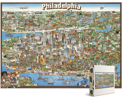 1000 piece Adult Jigsaw: 1980 | Philadelphia Puzzle map | Jigsaw Puzzle Game for Adults | Fun Activity | Family Entertainment