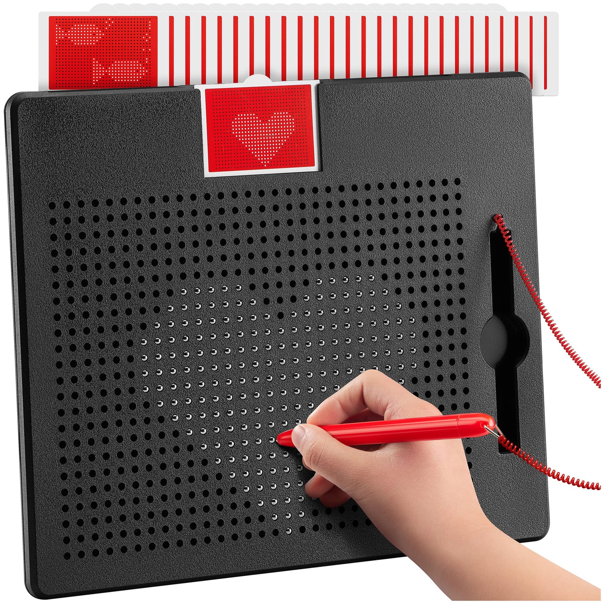 AYNAT FUN Large Magnetic Drawing Board for Kids & Toddlers with Beads and Magnet Stylus Pen - Magnetic Tablet Toy for Airplane & Car Ride Activities