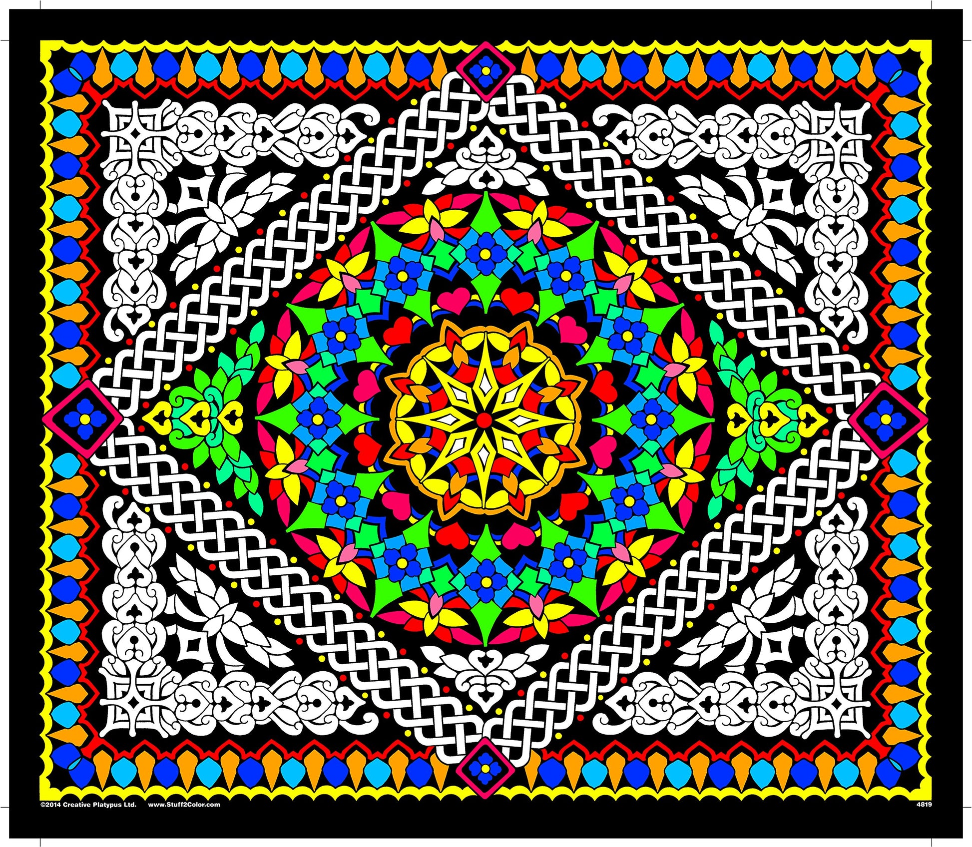 Stuff2Color Geo Spectacular - Large Fuzzy Velvet Coloring Poster - Fun Arts and Crafts Activity for Kids and Adults - Excellent Quiet Time Project